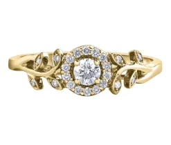BAGUE EN OR 10K BLANC, ROSE OU JAUNE SERTIE DpiUN DIAMANT CANADIEN ET DE DIAMANTS