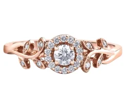 BAGUE EN OR 10K BLANC, ROSE OU JAUNE SERTIE DpiUN DIAMANT CANADIEN ET DE DIAMANTS