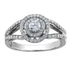 BAGUE EN OR 10K BLANC SERTIE DpiUN DIAMANT CANADIEN ET DE DIAMANTS