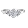 BAGUE EN OR 10K BLANC SERTIE DpiUN DIAMANT CANADIEN PRINCESSE ET DE DIAMANTS