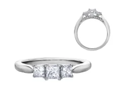 BAGUE EN OR 14K BLANC SERTIE DE DIAMANTS