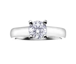 BAGUE EN OR 18K BLANC SERTIE DpiUN DIAMANT