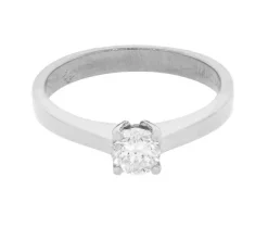 BAGUE EN OR 14K BLANC SERTIE DpiUN DIAMANT