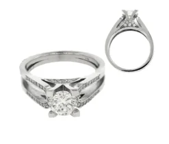 BAGUE EN OR 18K BLANC SERTIE DE DIAMANTS