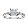 BAGUE EN OR 10/14K BLANC SERTIE DE DIAMANTS