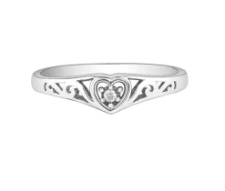 BAGUE EN OR 10K BLANC SERTIE DpiUN DIAMANT