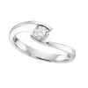 BAGUE EN OR 10K BLANC SERTIE DpiUN DIAMANT