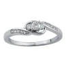 BAGUE EN OR 10K BLANC SERTIE DE DIAMANTS