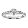 BAGUE EN OR 10K BLANC SERTIE DpiUN DIAMANT CANADIEN ET DE DIAMANTS
