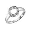 BAGUE EN OR 10K BLANC SERTIE DE DIAMANTS