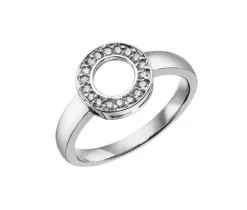 BAGUE EN OR 10K BLANC SERTIE DE DIAMANTS