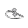 BAGUE EN OR 10K BLANC SERTIE DE DIAMANTS