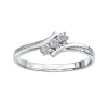 BAGUE EN OR 10K BLANC SERTIE DE DIAMANTS