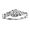 BAGUE EN OR 10K BLANC SERTIE DE DIAMANTS CANADIENS ET DE DIAMANTS