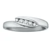 BAGUE EN OR 10K BLANC SERTIE DE DIAMANTS