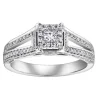 BAGUE EN OR 14K BLANC SERTIE DE DIAMANTS