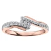 BAGUE EN OR 10K BLANC/ROSE SERTIE DE DIAMANTS