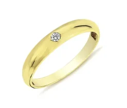 BAGUE EN OR 10K JAUNE OU BLANC SERTIE DpiUN DIAMANT