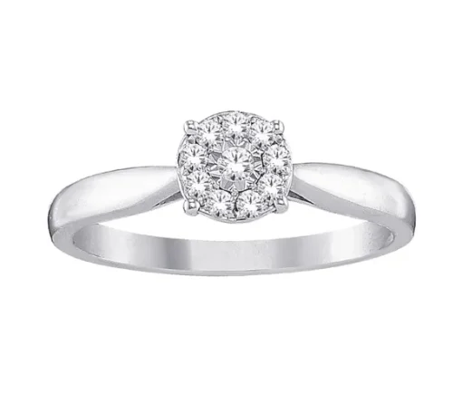 BAGUE EN OR 10K SERTIE DE DIAMANTS DONNANT LpiILLUSION DpiUN CARAT