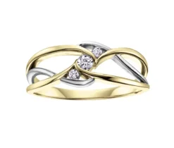 BAGUE EN OR 10K SERTIE DE DIAMANTS