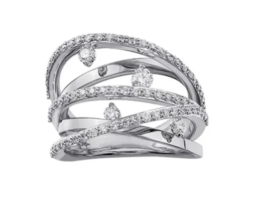 BAGUE EN OR 10K SERTIE DE DIAMANTS CANADIENS ET DE DIAMANTS