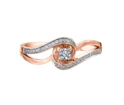 BAGUE EN OR 10K SERTIE DE DIAMANTS