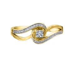 BAGUE EN OR 10K SERTIE DE DIAMANTS