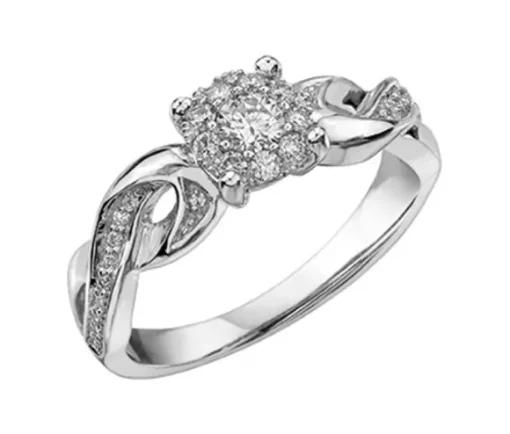 BAGUE EN OR 10K SERTIE DE DIAMANTS