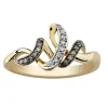 BAGUE EN OR 10K SERTIE DE DIAMANTS BLANCS ET BRUNS