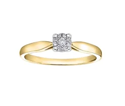 BAGUE EN OR 10K SERTIE DE DIAMANTS