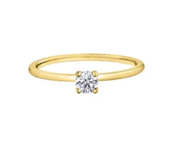 BAGUE EN OR 10K SERTIE DpiUN DIAMANT CANADIEN