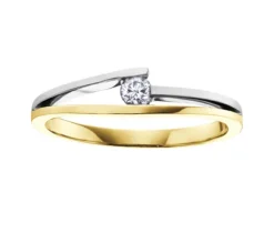 BAGUE EN OR 10K SERTIE DpiUN DIAMANT CANADIEN