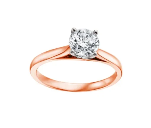 BAGUE EN OR 14K SERTIE DpiUN DIAMANT CANADIEN