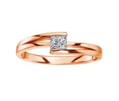 BAGUE EN OR 14K SERTIE DpiUN DIAMANT CANADIEN