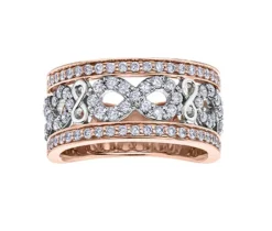 BAGUE EN OR SERTI DpiUN CARAT DE DIAMANTS NATURELS