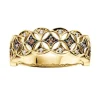 BAGUE EN OR SERTIE DE DIAMANTS BLANCS ET CHAMPAGNES
