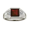BAGUE EN OR SERTIE DpiUN GRENAT ET DE DIAMANTS