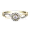 BAGUE EN OR SERTIE DpiUN DIAMANT CANADIEN ET DE DIAMANTS
