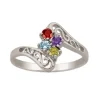 BAGUE FAMILIALE EN ARGENT OU EN OR 10K SERTIE DE 2-12 PIERRES SYNTHÉTIQUES