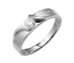 BAGUE HOMME EN ARGENT RHODIÉ SERTIE DE CUBIQUES ZIRCONIAS