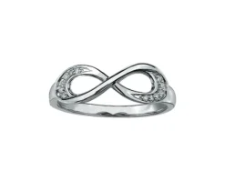 BAGUE INFINI EN OR JAUNE OU BLANC SERTIE DE DIAMANTS