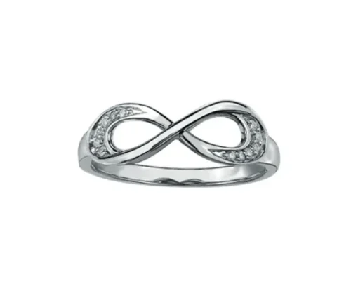 BAGUE INFINI EN OR JAUNE OU BLANC SERTIE DE DIAMANTS