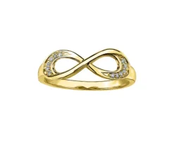 BAGUE INFINI EN OR JAUNE OU BLANC SERTIE DE DIAMANTS