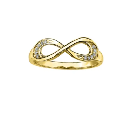 BAGUE INFINI EN OR JAUNE OU BLANC SERTIE DE DIAMANTS