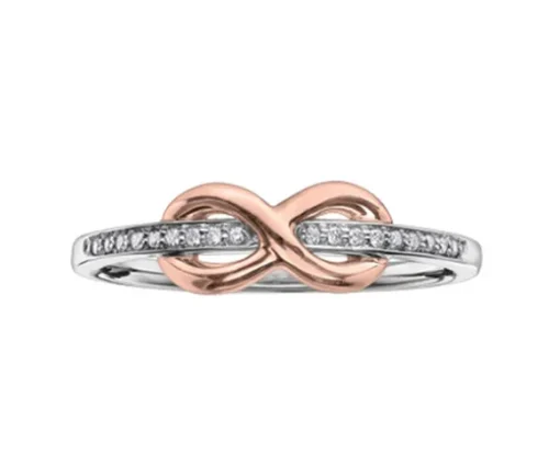 BAGUE INFINI EN OR 10K SERTIE DE DIAMANTS