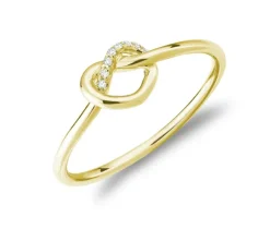 BAGUE NOEUD EN OR 10K SERTIE DE DIAMANTS