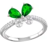 BAGUE PAPILLON EN ARGENT RHODIÉ SERTIE DE CUBIQUES ZIRCONIAS
