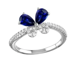 BAGUE PAPILLON EN ARGENT RHODIÉ SERTIE DE CUBIQUES ZIRCONIAS