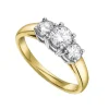 BAGUE POUR DAME STYLE TRINITÉ EN OR 14K 2 TONS SERTIE DE DIAMANTS