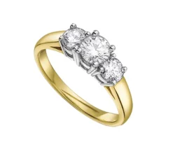 BAGUE POUR DAME STYLE TRINITÉ EN OR 14K 2 TONS SERTIE DE DIAMANTS